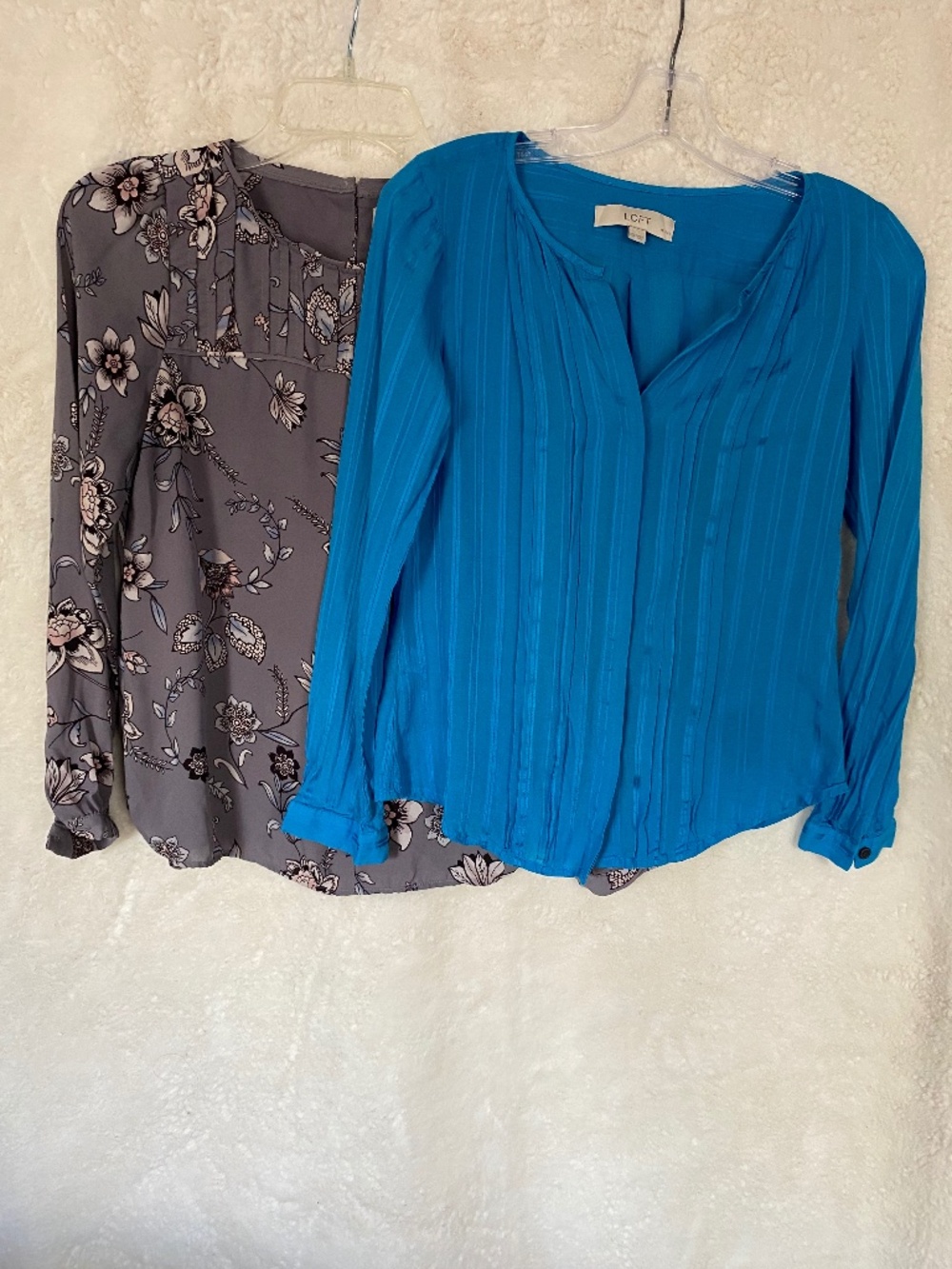 LOFT Petite Lightweight Long Sleeve Blouses, Set of Two - Size XXSP